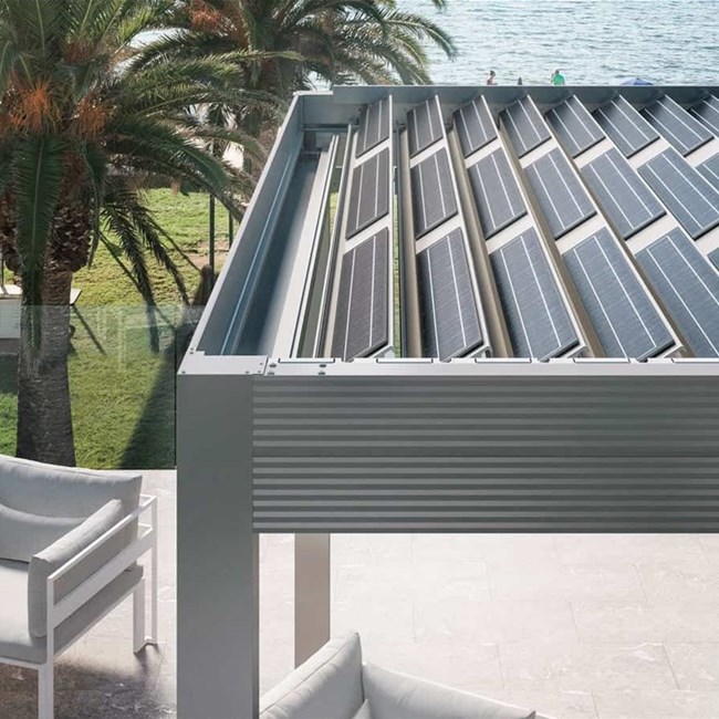 Pergole bioclimatiche fotovoltaiche Gibus, la scelta eco-friendly per l&#39;outdoor