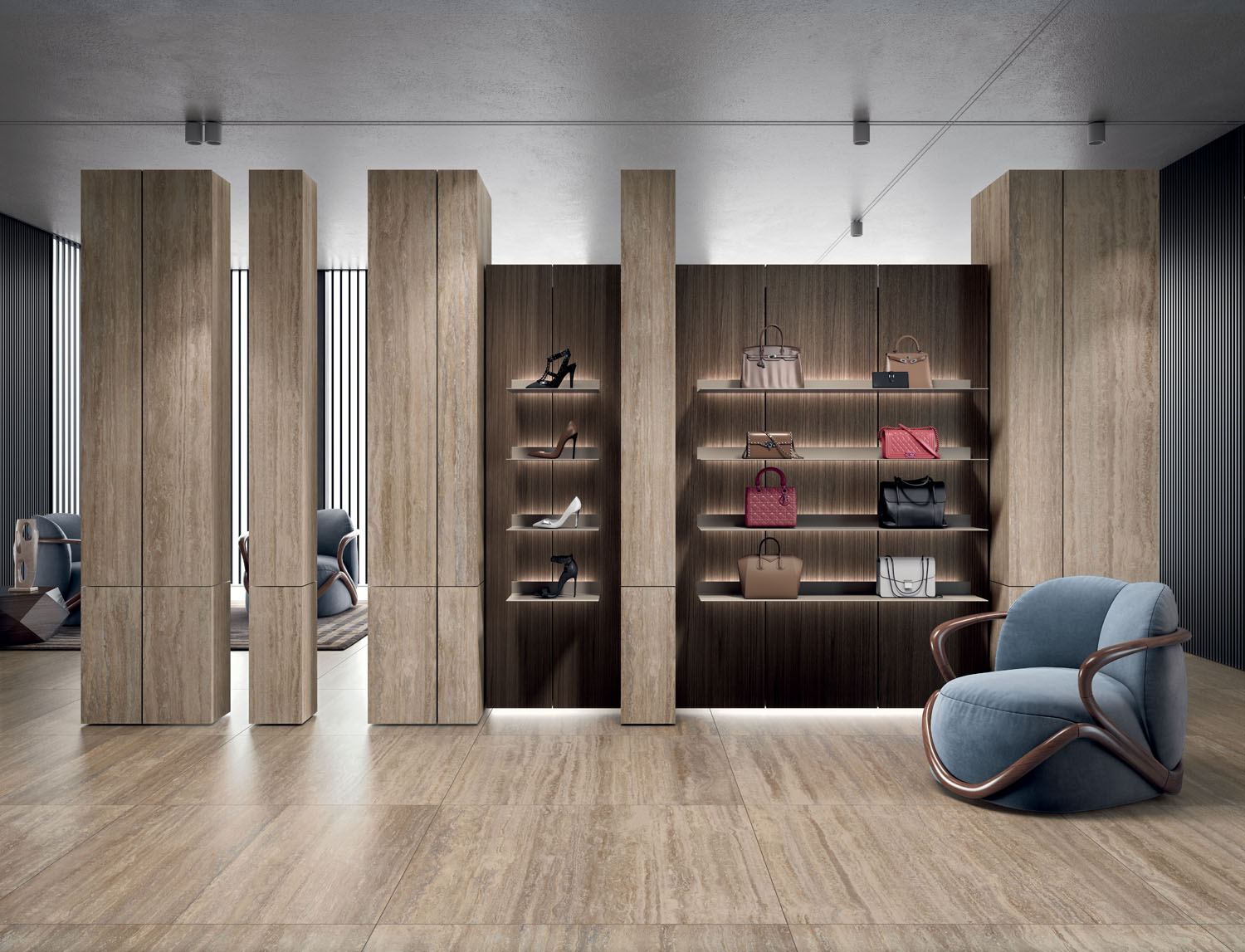 Ambientazione Cotto d’Este Starlight Travertino Class