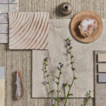 Moodboard di pavimenti e rivestimenti beige per le tendenze casa 2026